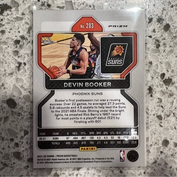 DEVIN BOOKER SILVER PRIZM CARD - Picture 2 of 2